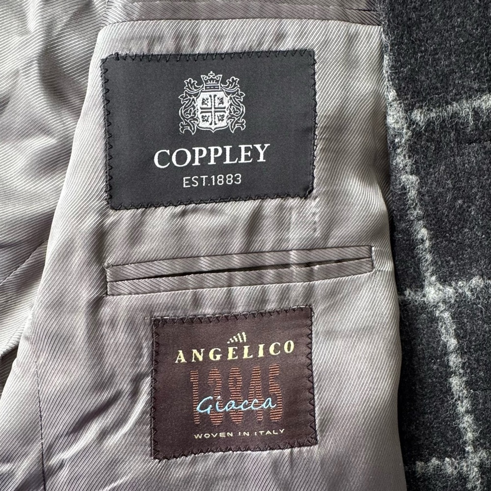 Coppley Gabe Windowpane Plaid Wool Sports Coat Blazer with Vest | 44 - Picture 9 of 12